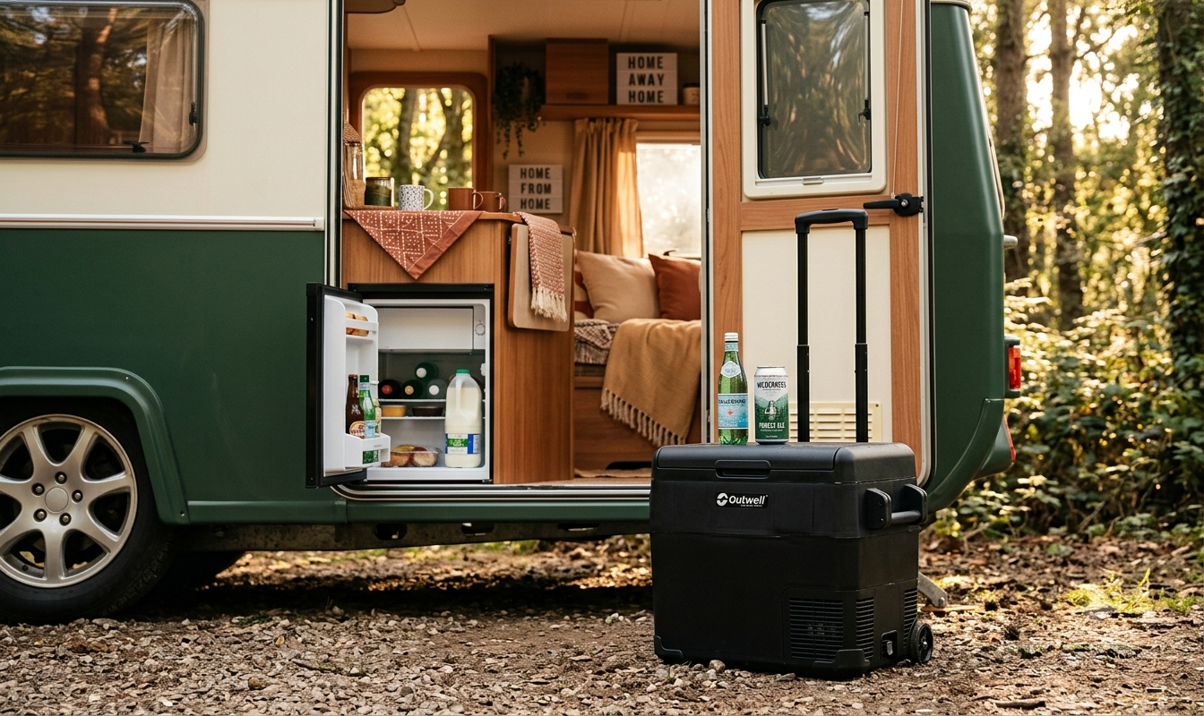 Kühlschrank-Lüfter und Kompressor-Kühlbox im Wohnwagen